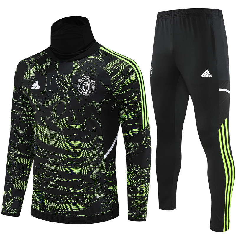 AAA Quality Manchester Utd 22/23 Tracksuit - Black/Green